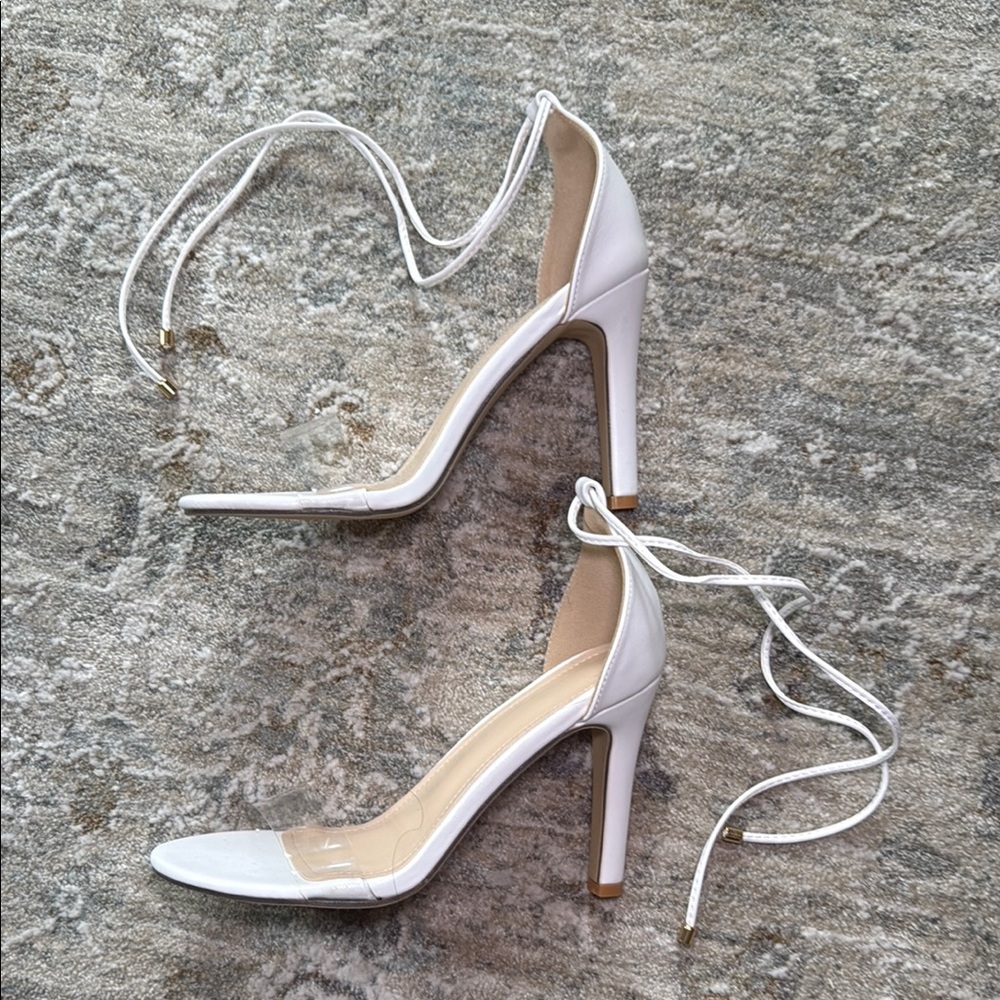 Elegant White High Heel Sandals